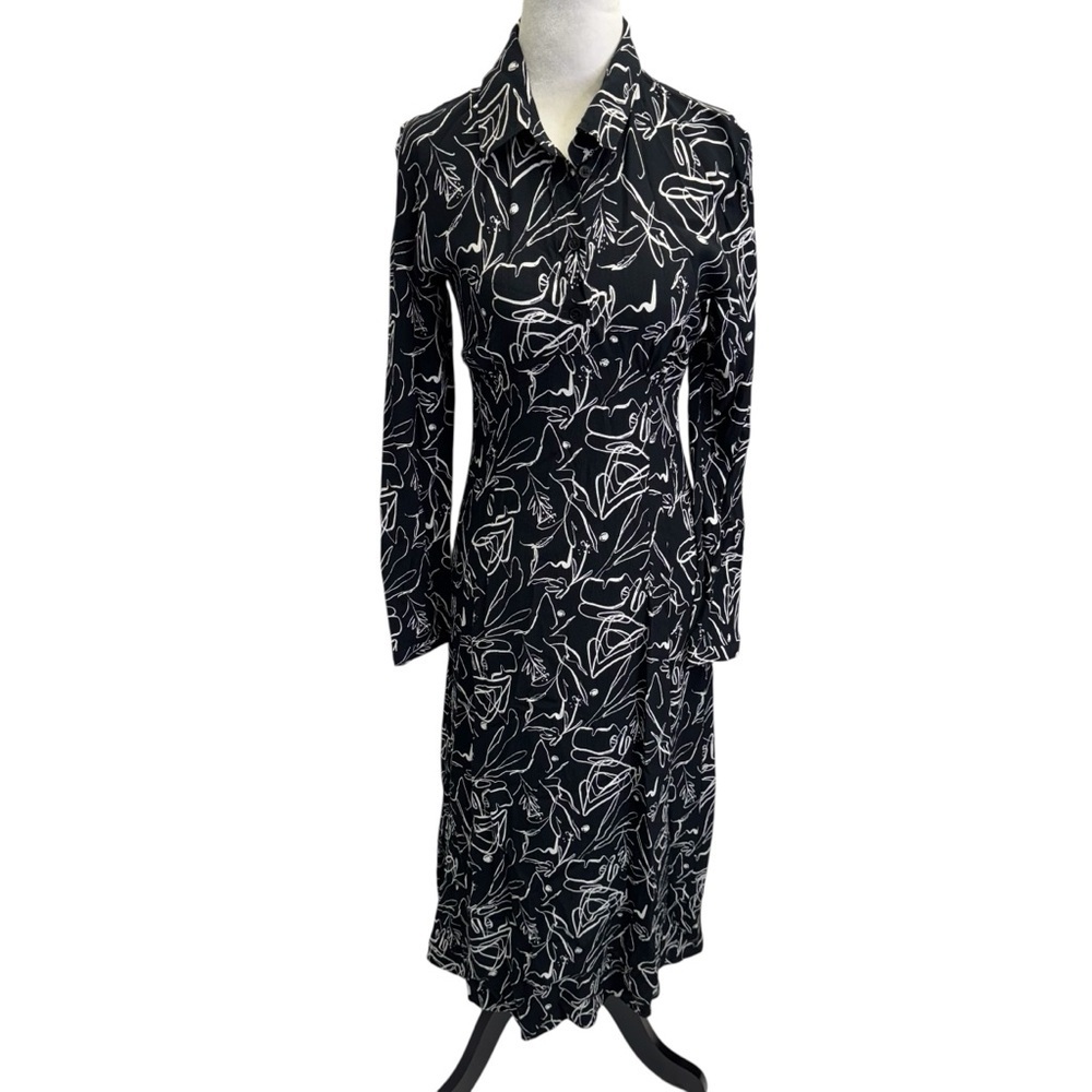 Zara Black and White Maxi Shirt Dress Size S